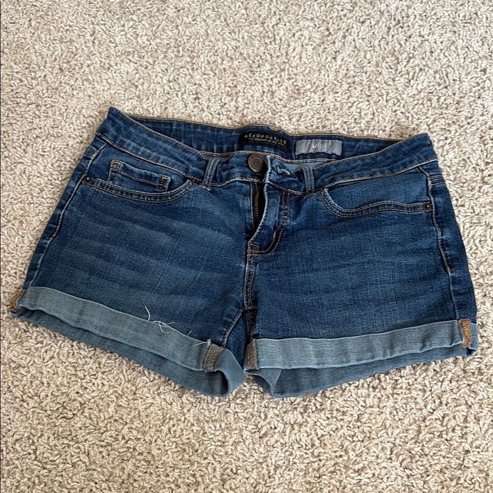 Aeropostale Blue Jean Shorts Classic Cutoff Style